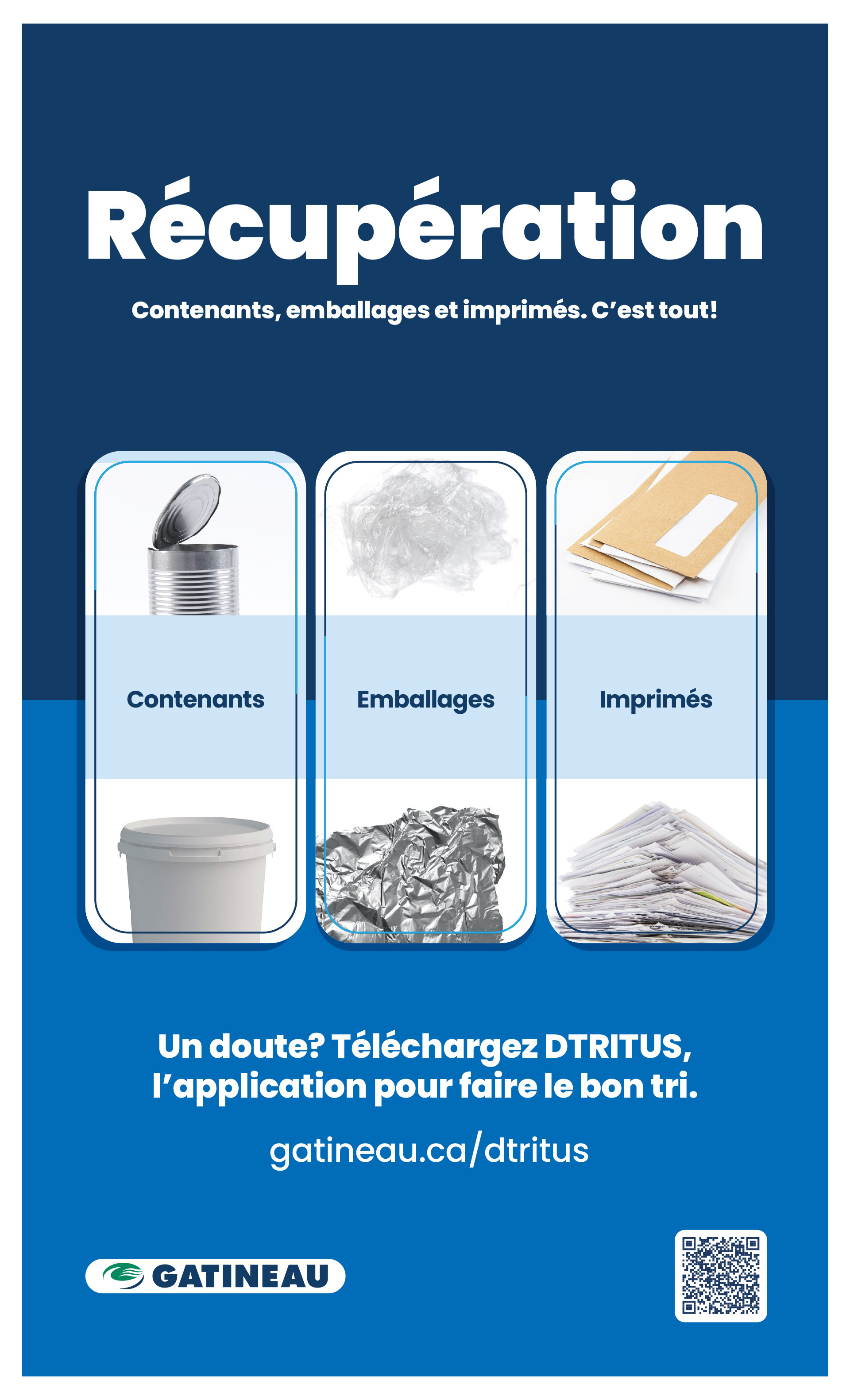 Illustrated poster showing items accepted in the blue bin