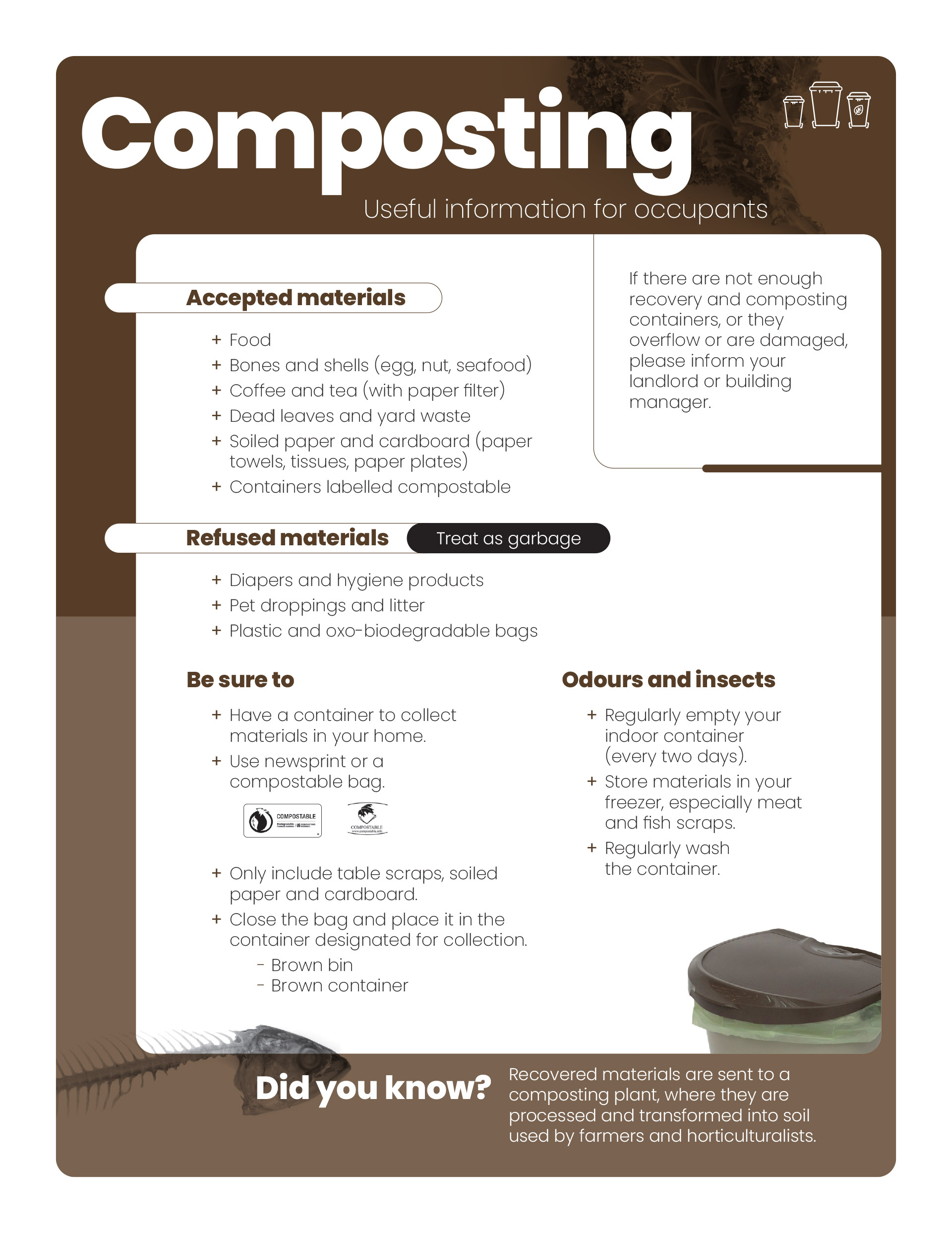 Information sheet on recycling and composting for tenants