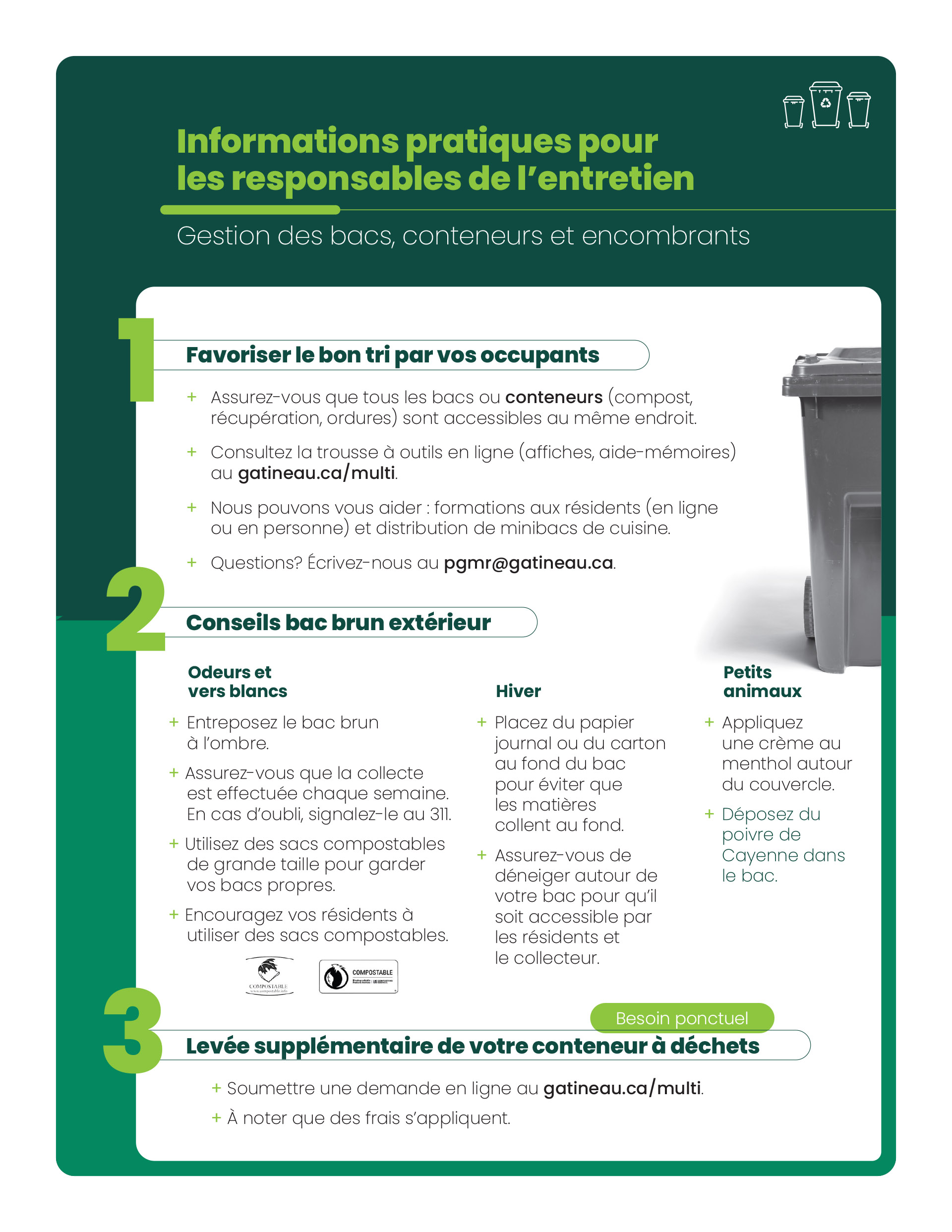 Fiche informative sur les services municipaux de gestion des mati&egrave;res r&eacute;siduelles