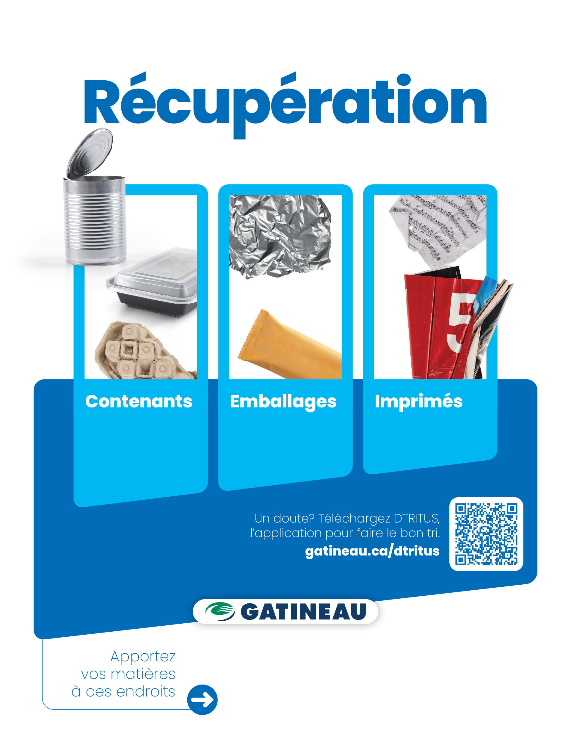 Affiche informative indiquant les mati&egrave;res recyclables accept&eacute;es