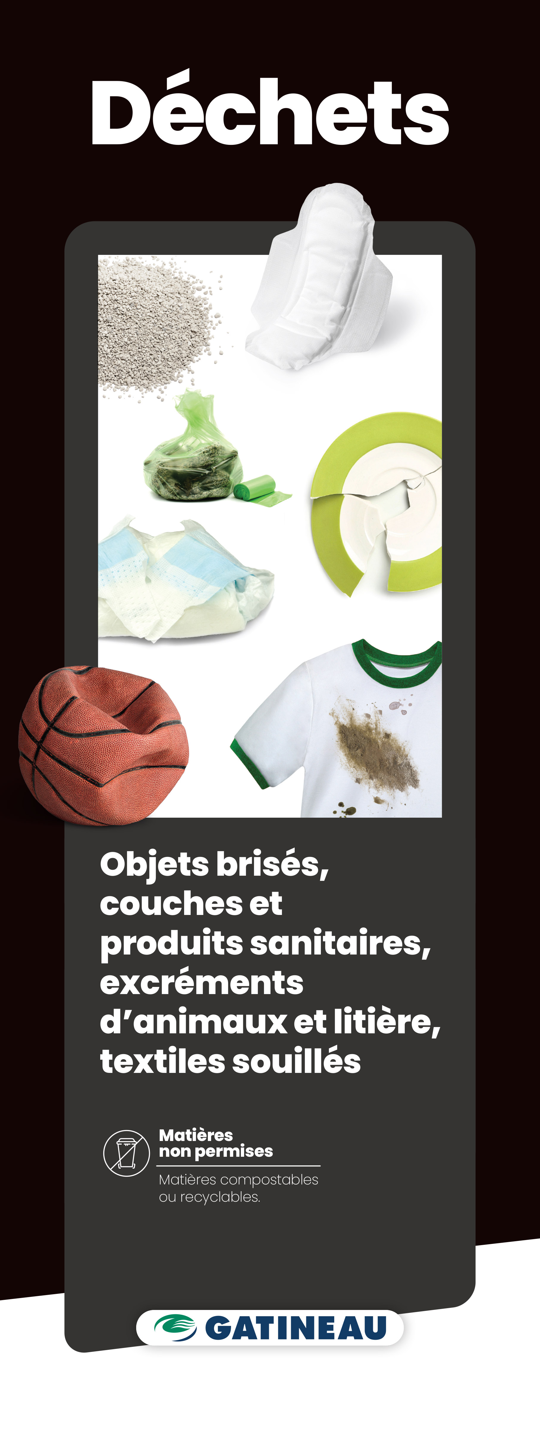 Panneau d'identification pour le bac &agrave; ordures