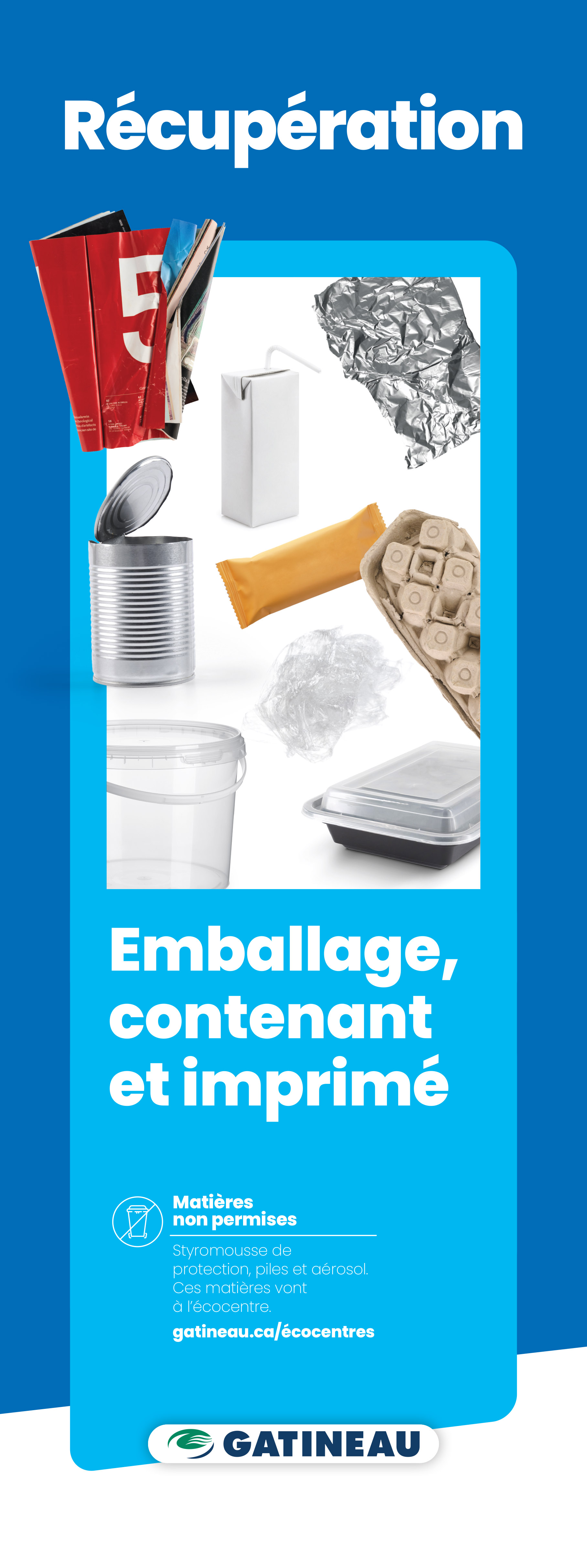 Panneau d'identification pour le bac de r&eacute;cup&eacute;ration